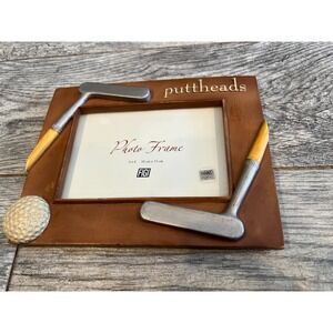 Puttheads Golfers 3D Picture Frame NWOT Figi Hand Painted‎ Golfing Photo Holder